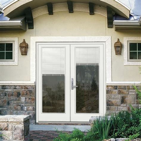 72-in x 80-in <strong>Low-e</strong> Insulating Blinds Between The Glass Black Vinyl Sliding Right-Hand Sliding Double Patio <strong>Door</strong>. . Back doors lowes